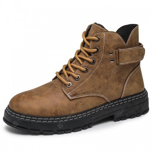 Men's Casual Tooling Boots Outdoor Round Toe Retro Shoes