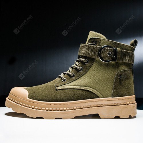 Men Fashion Shoes British Style Round Toe High-top Casual Boots